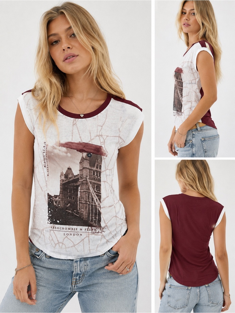 NWT Vintage Y2K Abercrombie & Fitch London Graphic Top